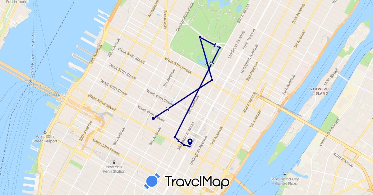 TravelMap itinerary: driving in United States (North America)